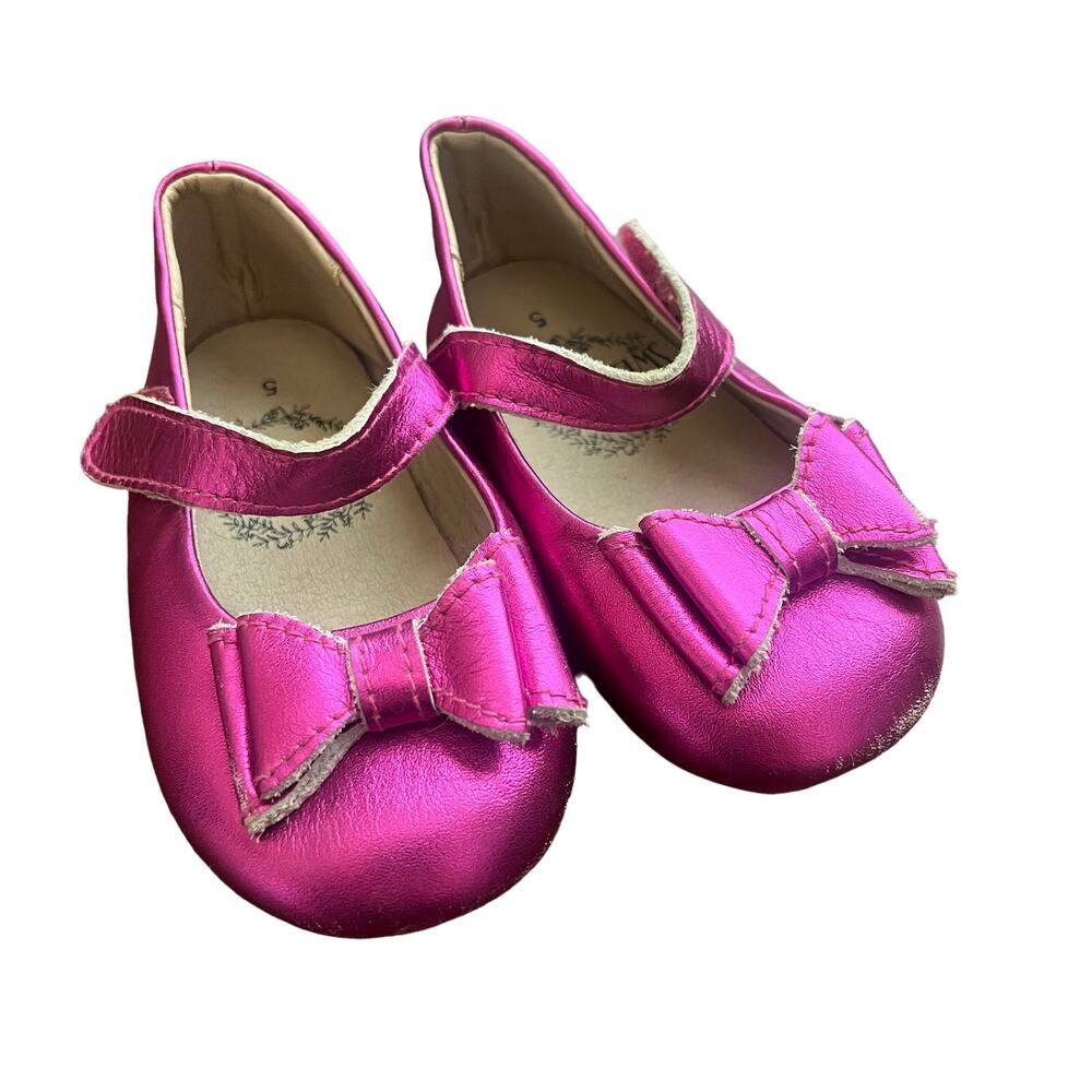 Sweet Kicks Bow‎ MaryJane 5t Pink Metallic Girly
